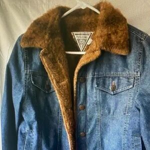 Marvin Richards Faux Fur Lined Denim Jacket Womens Size Small